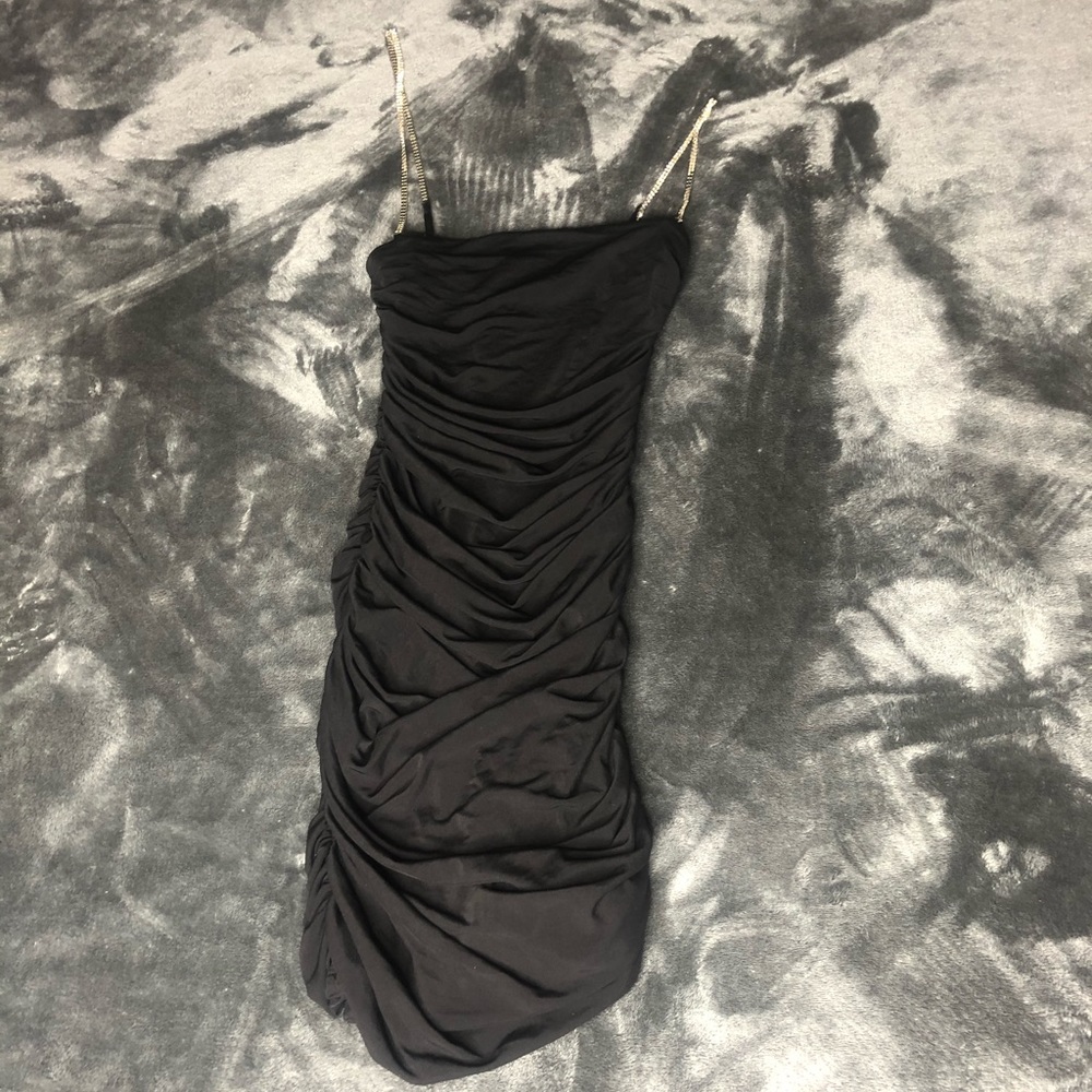 Center of the party ruched mini dress